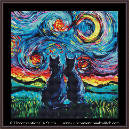 Van Gogh's Cats cross stitch pattern