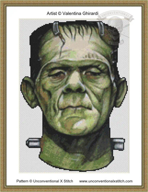 Frankenstein cross stitch pattern (V. Ghirardi)