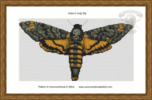 Death Head Moth cross stitch pattern