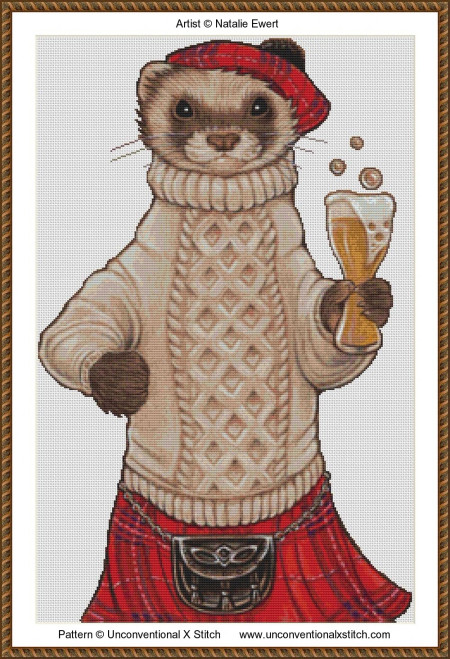 Scottish Ferret cross stitch pattern