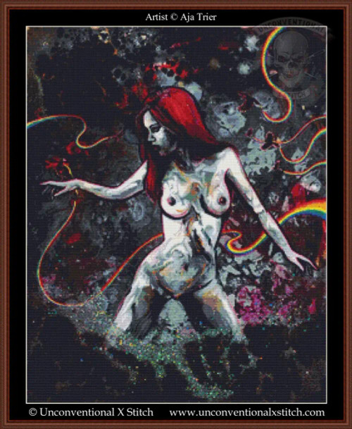 The Visitor cross stitch pattern