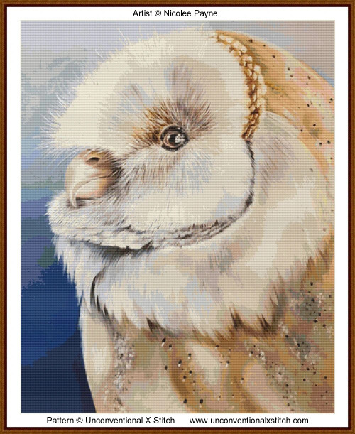Barn Owl cross stitch pattern