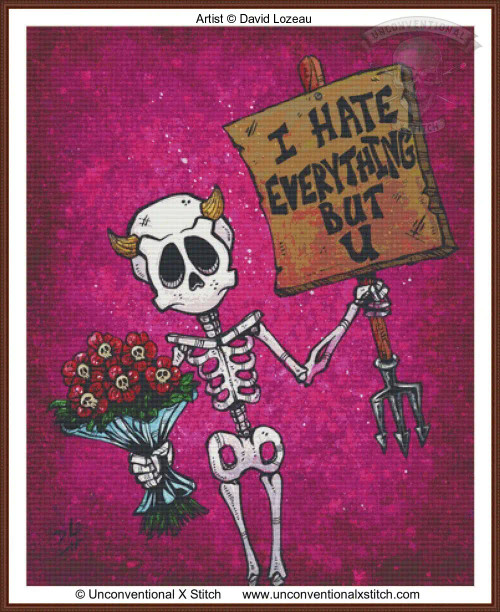 I Hate Everything But U cross stitch pattern