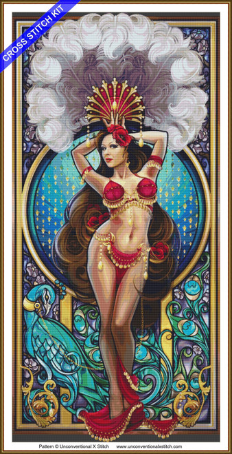 Burlesque Belly Dancer cross stitch kit