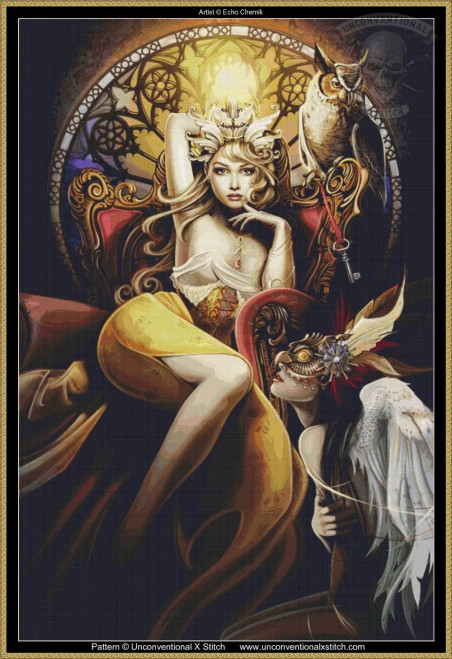 Fettered Queen cross stitch pattern