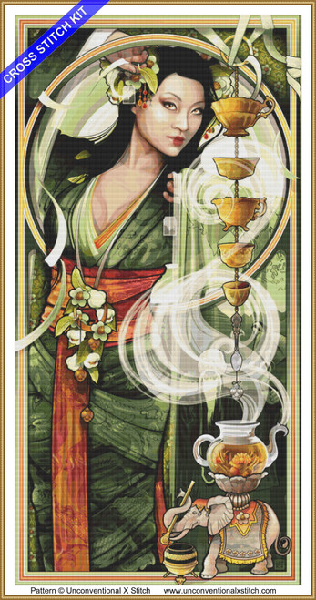Goddess of Tea cross stitch kit