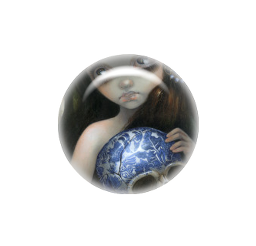 Blue Willow Skull needle minder - Jasmine Becket-Griffith