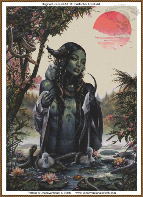 Lilith BACKGROUND REMOVED EDITION cross stitch pattern