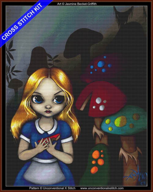 Alice and the Mushrooms cross stitch kit