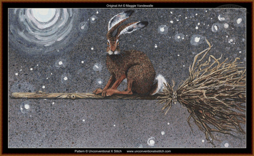 Flyaway Hare cross stitch pattern