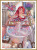 A cross-stitch pattern of a serene bathroom scene with a mermaid relaxing in a bathtub. Her long red hair cascades over the edge, and her eyes are closed in a peaceful expression. The bathtub is filled with colourful bathwater, flowers, and her tail fins sticking out the end. Around the tub, there are various elements creating an inviting atmosphere: on a wooden tray across the tub are a soap bar, a bottle, and a jar. In the background, a vase holds a vibrant bouquet of purple and pink flowers. On the window ledge, a pot of purple lavender and several lit candles add to the tranquil ambiance. A wicker basket on the floor holds towels and blue bottles, while a soft pink rug enhances the cosy setting. The wood flooring and gentle lighting add warmth to the room.