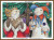 cross stitch pattern of a pair of ferrets dressed up as a king and a jester