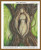 cross stitch pattern of an abstract human figure in a tree trunk with green foliage background