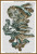 cross-stitch pattern of an intricately designed artistic piece that blends human and natural forms. It showcases a stylized face, appearing to merge with swirling, leaf-like shapes. The figure seems to be carved from mushroom with a combination of earthy tones like browns and greens, lending a natural, organic appearance. The face, rendered on profile, is surrounded by large, flowing shapes resembling leaves or petals, showcasing delicate curves and contours. 
