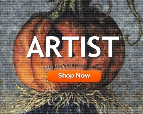 The image is a collage consisting of nine vibrant and detailed illustrations. Each illustration is a small square, arranged in a 3x3 grid. At the center, bold white letters spell out "THEME," overlaying the central images. Starting from the top left, the first illustration features a mythical creature with large, swirling horns. The top center is a colorful, kaleidoscopic composition with various elements and vibrant colors. The top right depicts a humanoid figure intertwined with plant-like shapes and textures. The middle left shows an intricate, vintage-style dragon illustration on an off-white background. The middle center displays a surreal scene with a large bird-like figure against a bright sun. The middle right contains a monochrome figure holding a small bird. The bottom left features a pumpkin with gnarled vines and branches. The bottom center is a swirling, starry night sky with rich blues and yellows. The bottom right is a close-up of a face with large, reflective eyes and a dotted pattern.