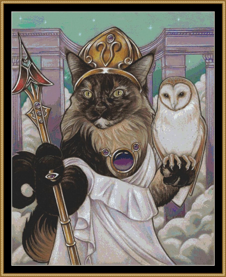 Athena Cat cross stitch pattern - Unconventional X Stitch