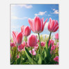 Blossoming Pink Tulip Field