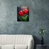 Rain-Kissed  Red Tulip Pair