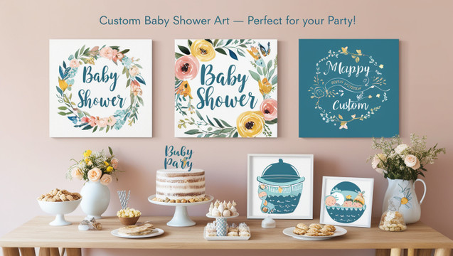 Custom Baby Shower Art – Perfect for Any Party!