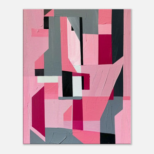Abstract Pink Cubism
