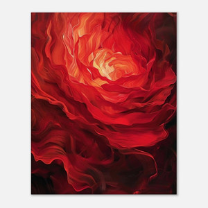 The Burning Rose - red abstract art