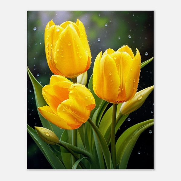 Joyful Sunshower Yellow Tulip Cluster