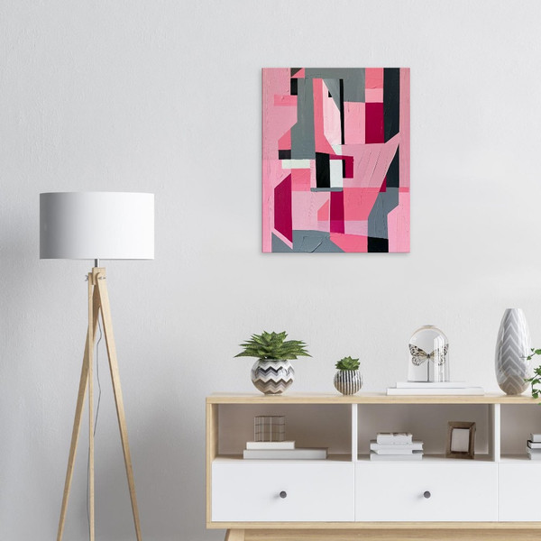 Abstract Pink Cubism