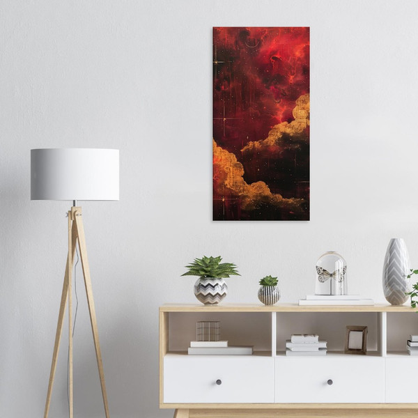 Cosmic Crimson – red abstract art