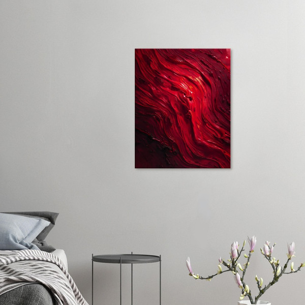Inferno Waves – red abstract art