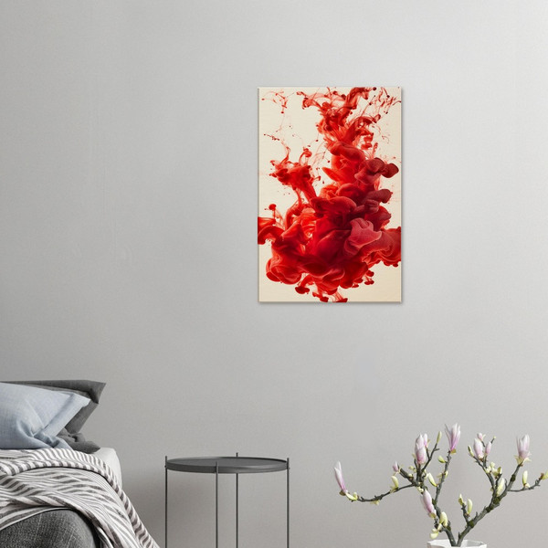 Red Ink Explosion – Red abstract art