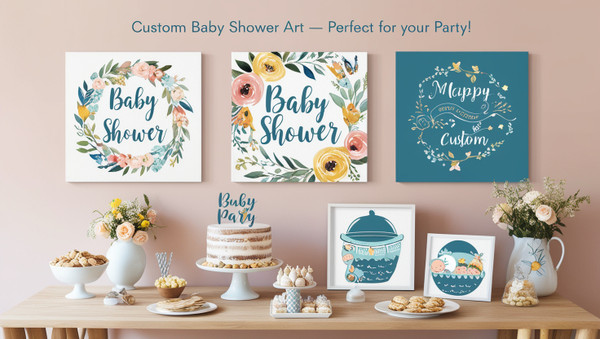 Custom Baby Shower Art – Perfect for Any Party!