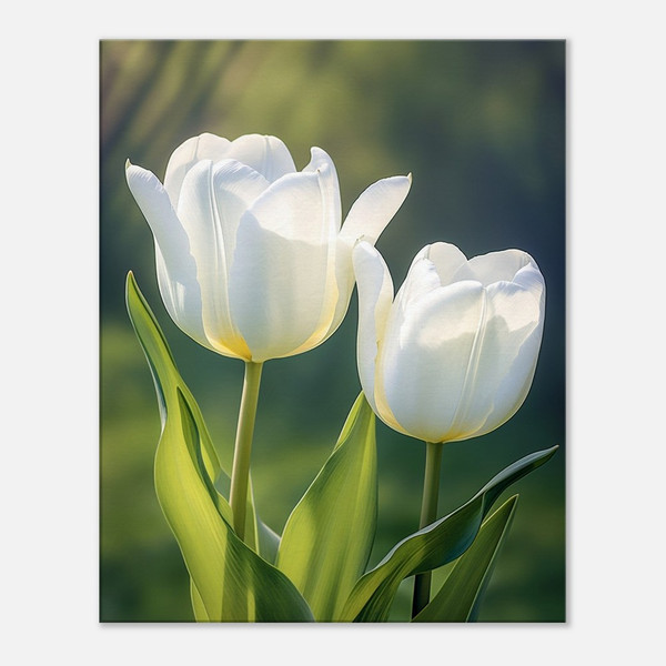 Luminescent Sunlit White Tulip