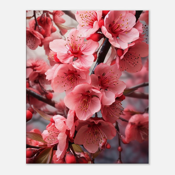 Rosy Rapture Red Cherry Blossoms