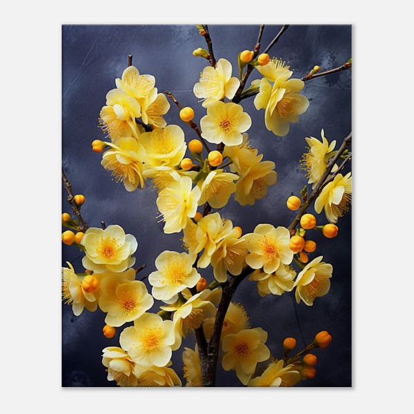 Luminous Elegance Yellow Cherry Blossoms