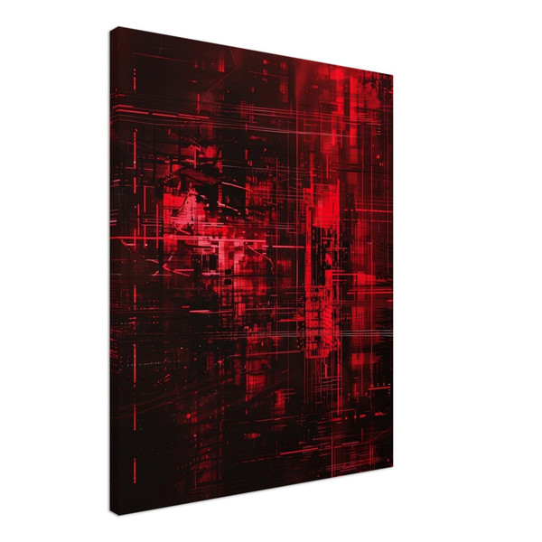 Red Glitch – red abstract art