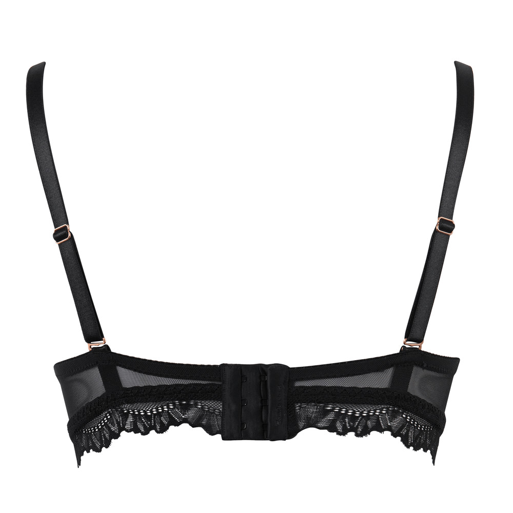Wonderbra Spirit geometric lace padded plunge bra in black