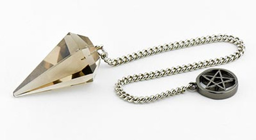 Smoky Quartz with Metallic Pentacle Pendulum