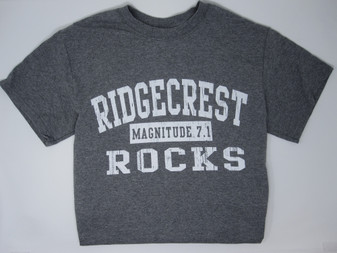 Ridgecrest Rocks 7.1 magnitude earthquake shirt in heather grey