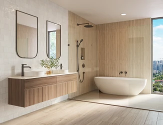 Woodlay Line Oak Ribbed Wall Cladding Tile | Large Format