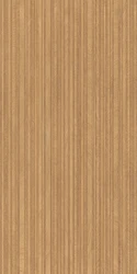 Circles Walnut 3D Slats Ribbed Wood Effect Porcelain Tile