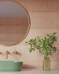 Homey Stripes Powder 3D Fluted Bathroom Tile