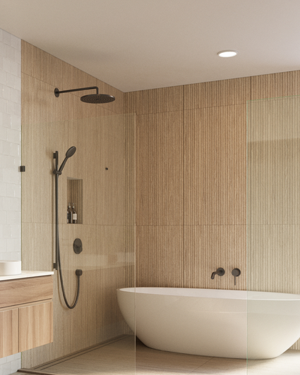 Line Oak 3d Ribbed Shower