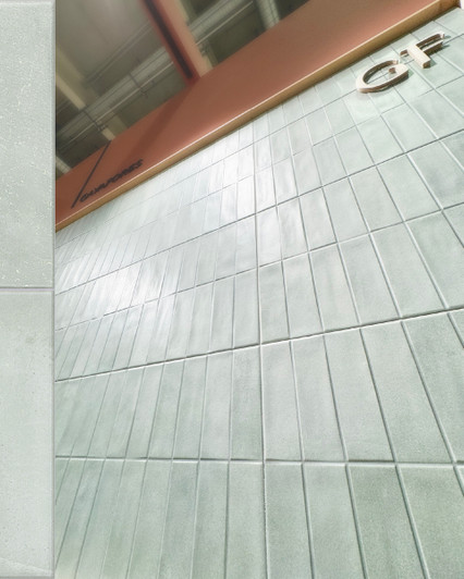 Commercial application of Biscuit Green 12x24