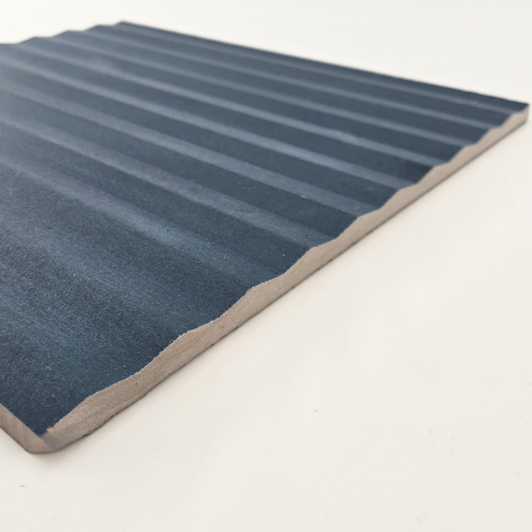 Blue 3D fluted Tile detail