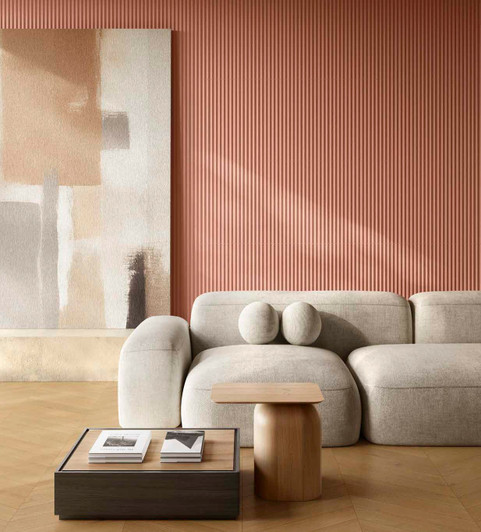 Large Format Cannete Rose Fluted Accent Wall
