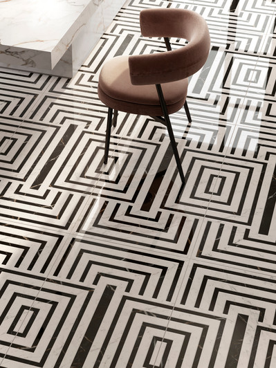 Details matter.
Up close, Vinci’s precision becomes even more apparent. Black marble veining, crisp white contrast, and a perfectly aligned grid pattern create a sophisticated rhythm underfoot. Details matter.
Up close, Vinci’s precision becomes even more apparent. Black marble veining, crisp white contrast, and a perfectly aligned grid pattern create a sophisticated rhythm underfoot.