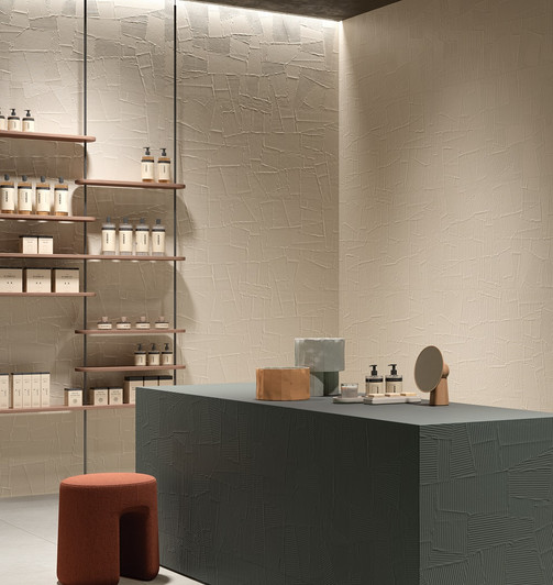 Paper Clay Sabbia on a commercial wall application