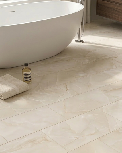 Venus Amber Crosscut 12x24 Bathroom Floor