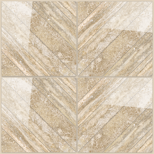 Chevron Pattern with V=Stone Cross Amber