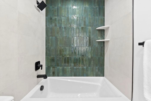 Stunning Emerald accent wall- project by Behman Builders in NJ